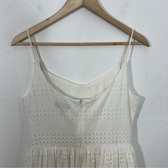 J. Crew White Eyelet Spaghetti Strap Classic Dress Size 6 NWT - Picture 8 of 12